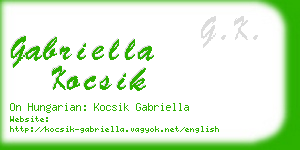 gabriella kocsik business card